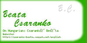 beata csaranko business card